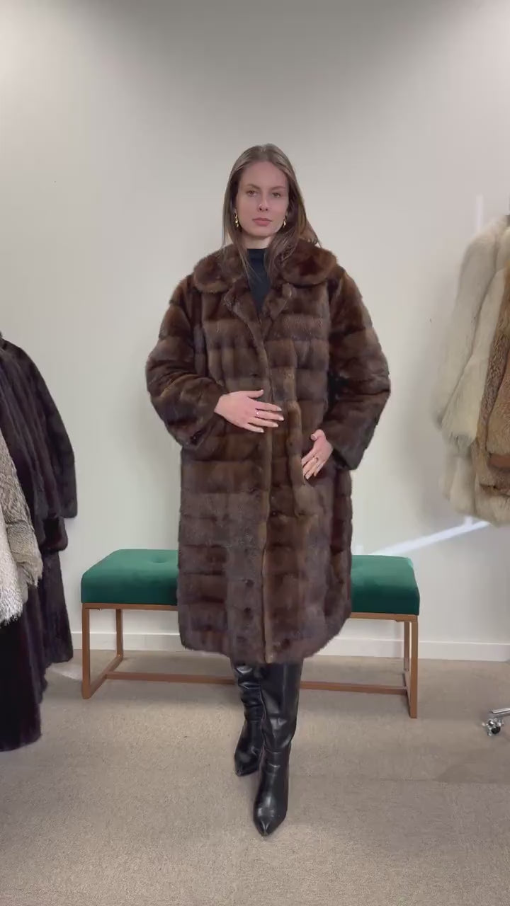 Soft Mink Fur Coat, Vintage Dark Brown Coat, Large Size, Real Mink, Women's Luxury Fur Coat, Vintage Fur Coat, Real Mink Coat