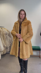 Golden Beaver Fur Coat, Small