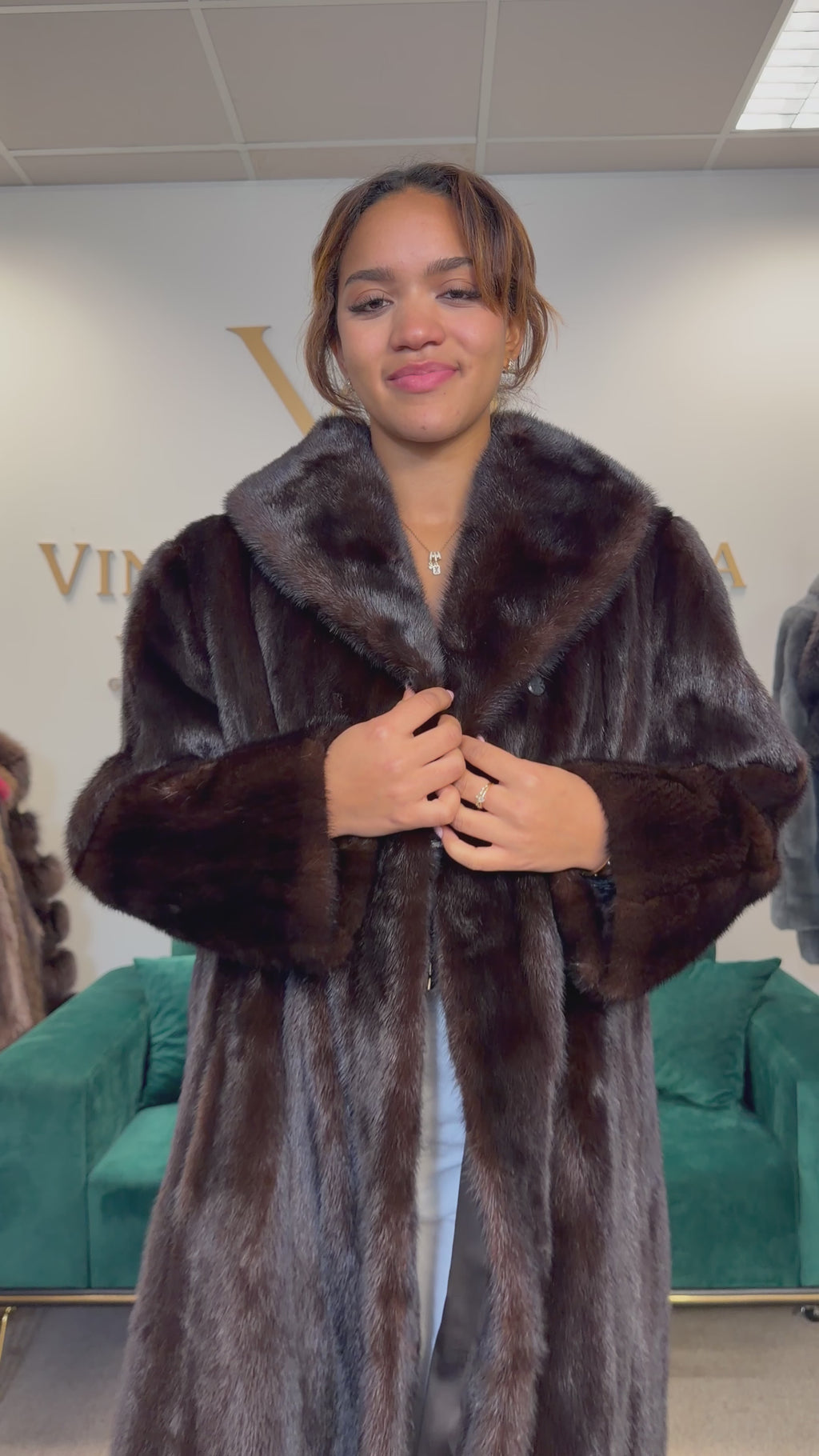 Thick Dark Brown Male Mink Fur Coat, XL, Extra Warm