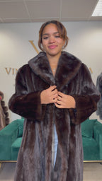 Thick Dark Brown Male Mink Fur Coat, XL, Extra Warm