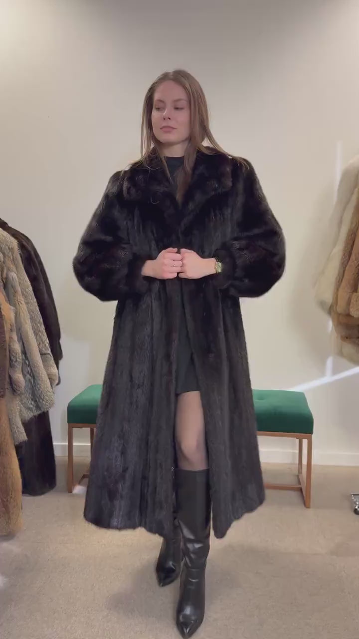 Luxury Black Mink Coat, Full Length Mink Coat, XXL Size, Black Mink Coat, Soft Mink Coat, Black Mink, Black Fur Coat, Long Fur Coat