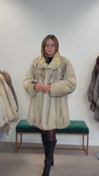 Fox Fur Coat, White Nordic, Size M