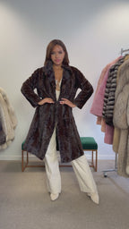 Mink Fur Coat, Brown Pieced, Medium