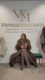 Fluffy Brown Fox Fur Coat, Medium, Extra Full Length, trimmed fur