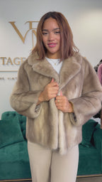 Short Grey Mink Fur Jacket, Large