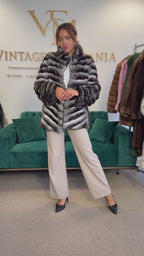 Chinchilla Fur Jacket, Medium, Short, New