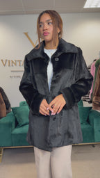 Sheared Black Rabbit Fur Jacket, Large