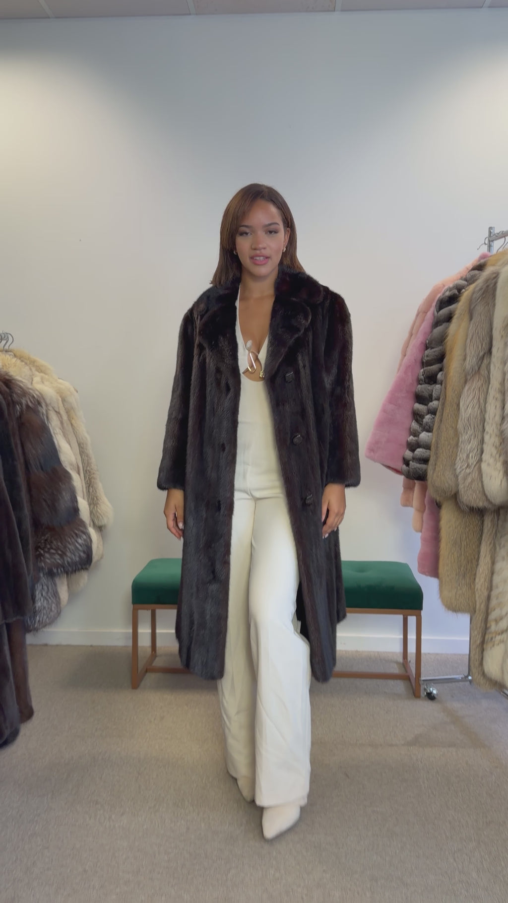 Mink Fur Coat, Royal Vintage, Size M