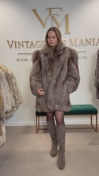 Crystal Fox Fur Jacket, Medium, Fluffy