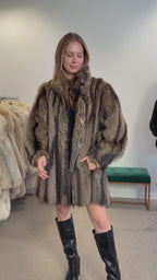 Raccoon Fur Coat, Size L