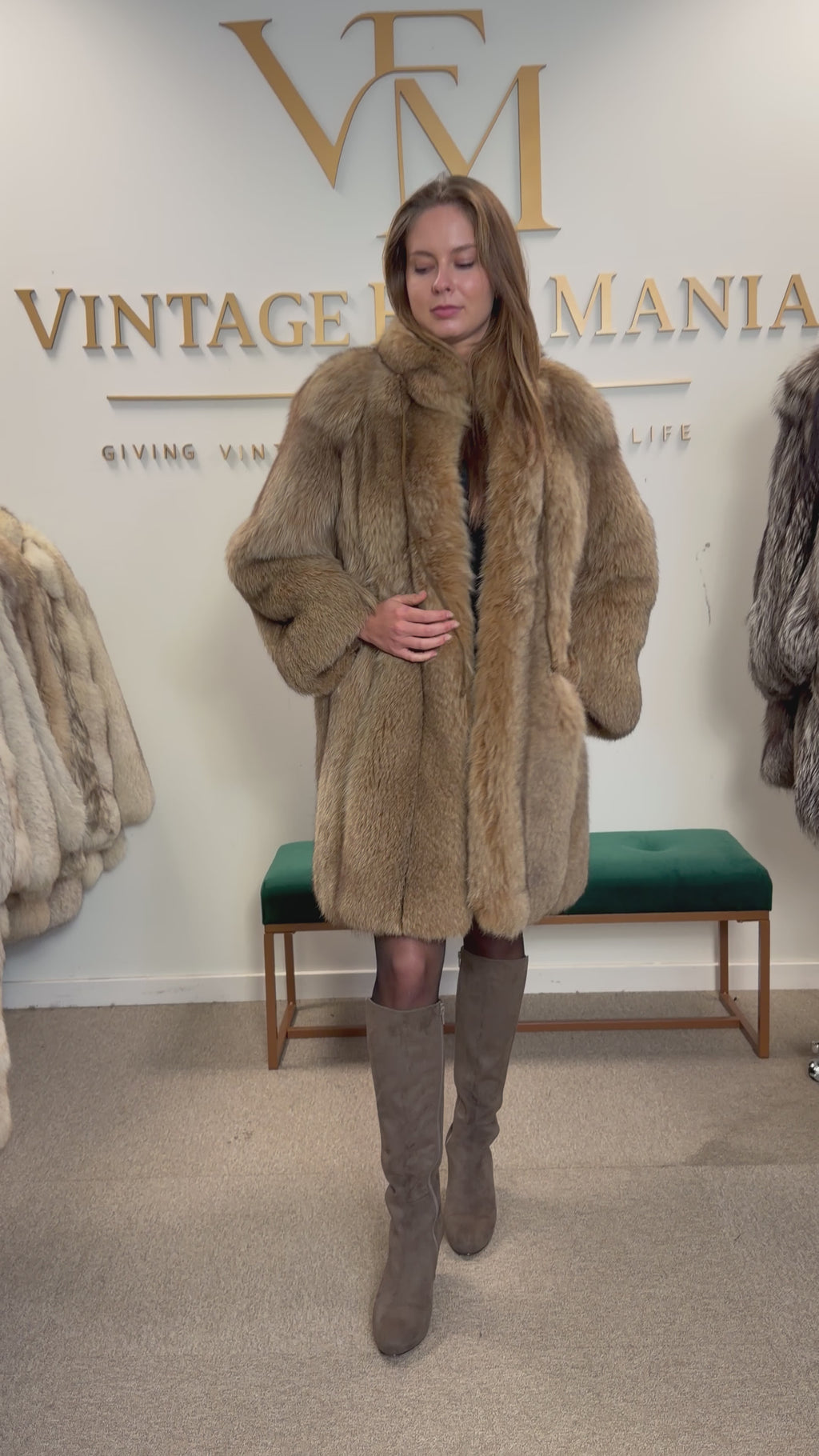 Soft Brown Fox Fur Coat, Medium, Super Soft