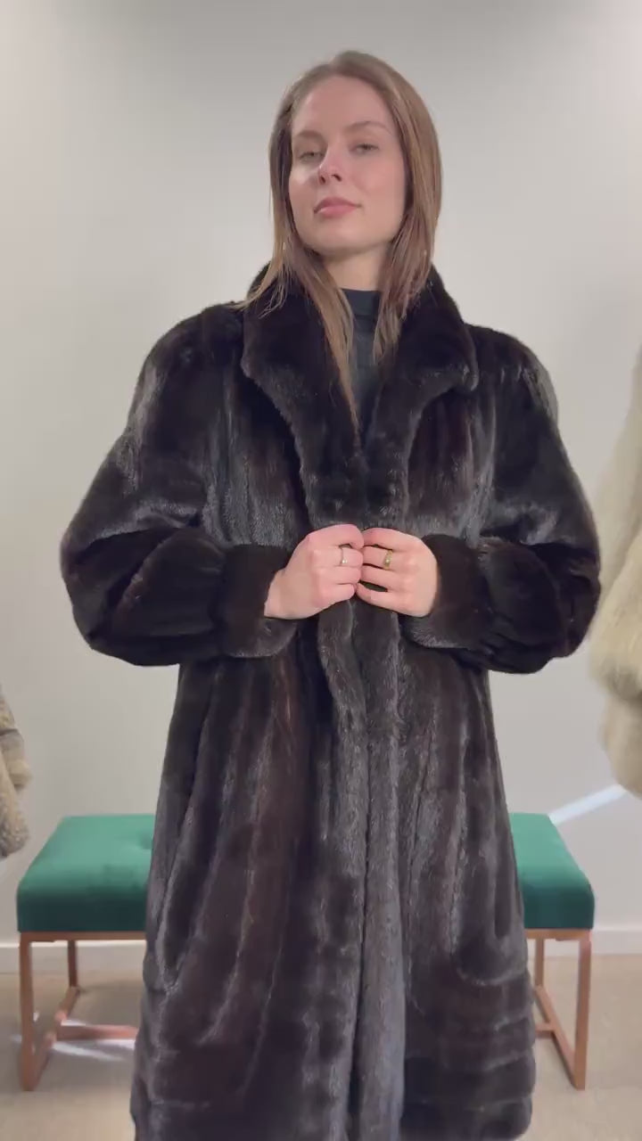 Black Mink Fur Coat, XL Size, Mink Coat, Real Fur Coat, Fur Coats, Mink Coat, Black Mink, Black Mink Coat, Womens Fur Coat, Luxury Mink Coat
