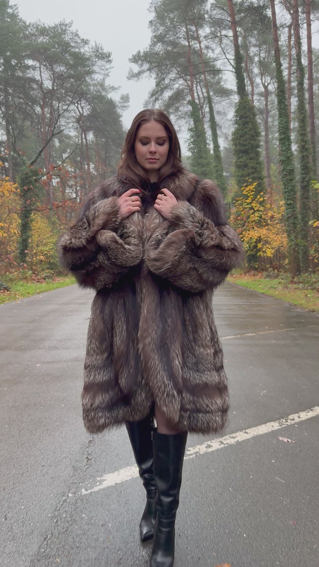 Reserved Silver fox coat