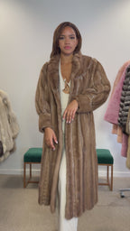 Mink Fur Coat, Pastel Snakeskin Swinger, Large size L