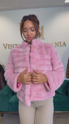 Pink Dyed Mink Fur Jacket, Medium, Pink Lining, New