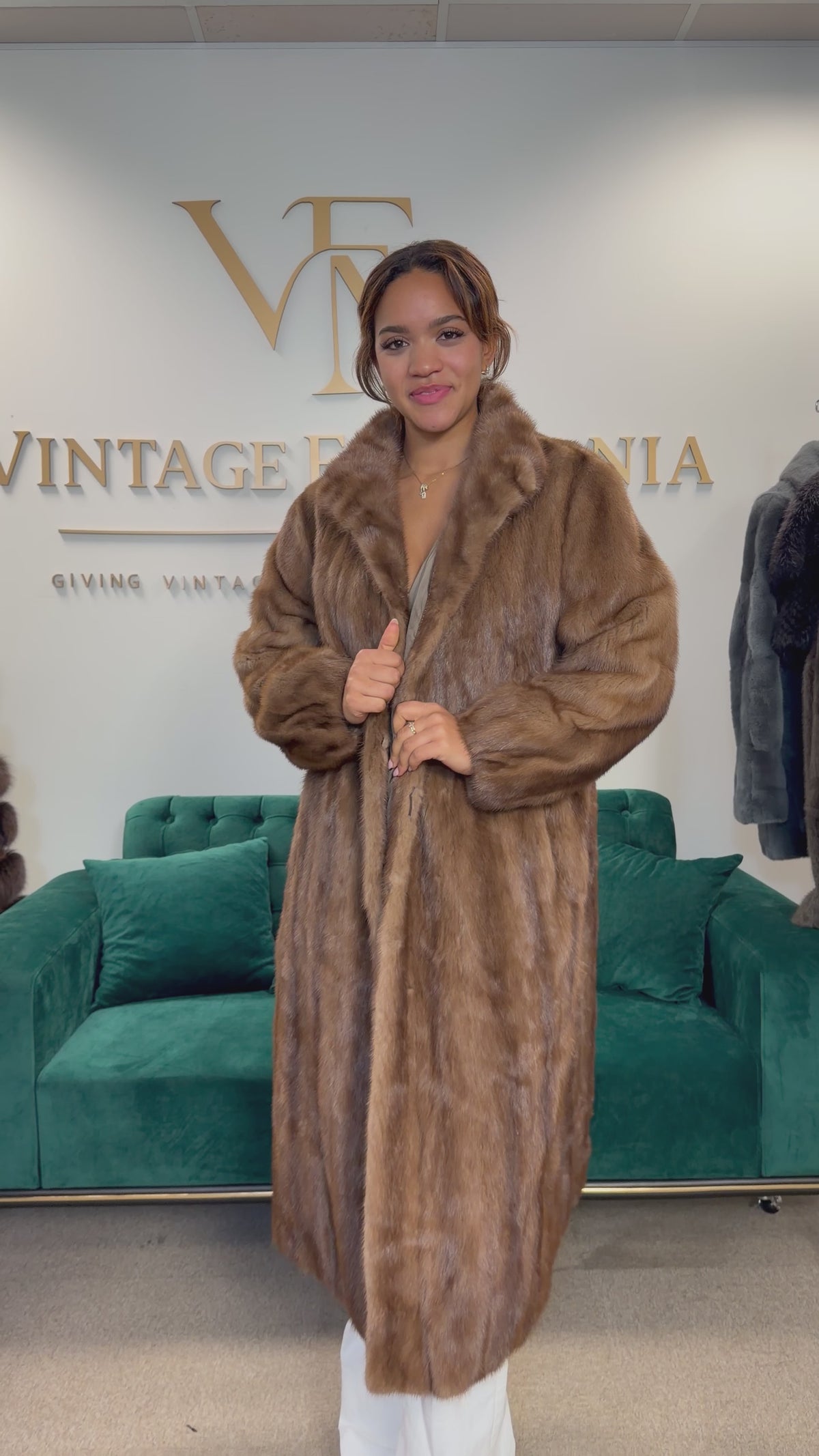 Pastel Mink Fur Coat, XL, SAGA
