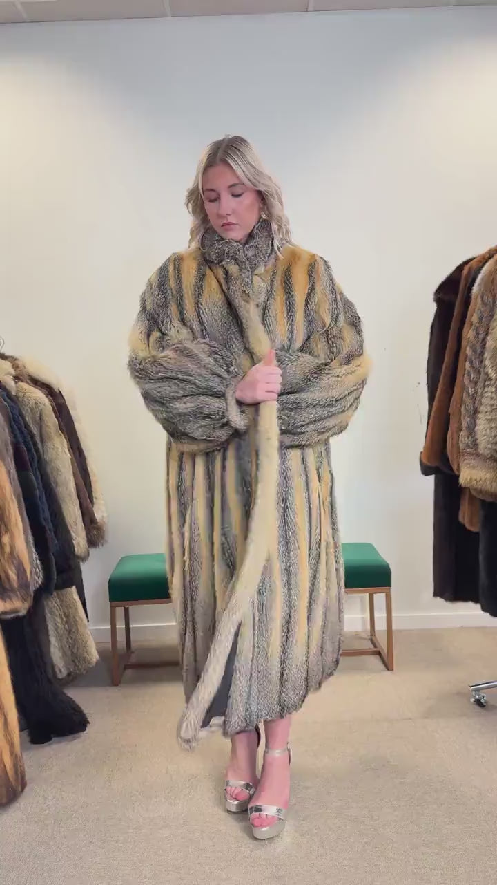 Grey Fox Fur Coat, XXL Size, Full-Length Fox Coat, Vintage Fur Coat, Real Fox Coat, Soft Grey Fox Coat, Long Fur Coat, Gray Fox Coat, Fox