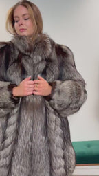Silver Fox Fur Coat, Medium Size, Real Fur Coat, Vintage Fox Fur, Silver Fox Fur Coat, Women's Fur Coat, Real Fox, Nordic Fox, Elegant Coat