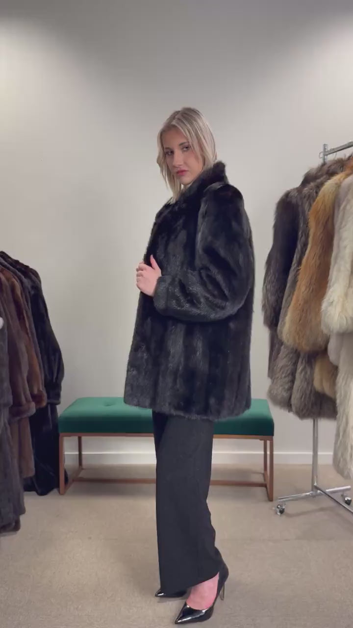 Dark Brown Mink Coat, M/L Size, Mink Coat, Real Fur Coat, Fur Coats, Mink Fur Coat, Brown Mink, Fur Coat, Fur Coat Mink, Saga Fur Mink Coat