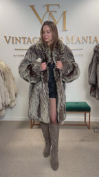 Silver Fox Fur Coat, XL, Super Fluffy