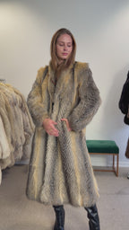 Grey Fox Fur Coat, Medium, Outlet