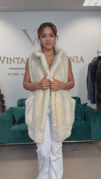 White Mink Fur Vest, Large