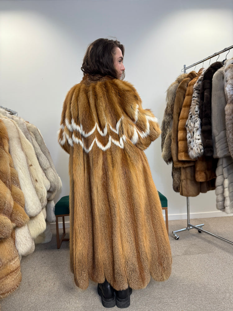 Rare Vintage Red Fox Fur Jacket – Beautiful Real Fur XXL Coat