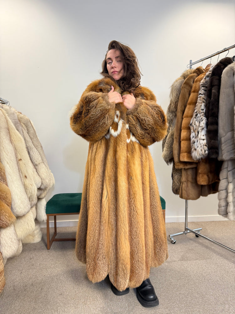 Real Fox Fur Jacket XXL – Elegant Warm Vintage Style Coat