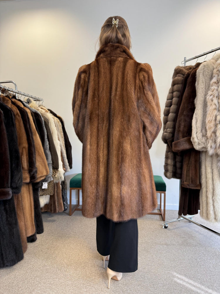 Real Mink Fur Coat – Light Brown Medium Women’s Luxury Fur Coat
