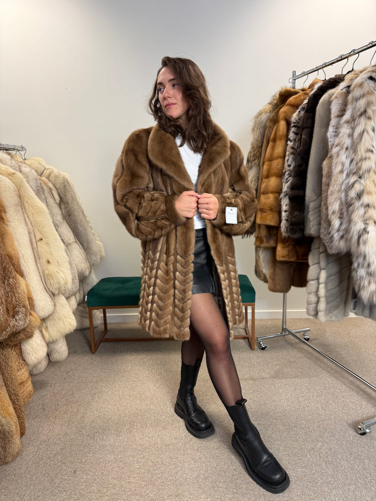 XL Mink Fur Coat – Soft, Thick Real Fur, Elegant Vintage Jacket