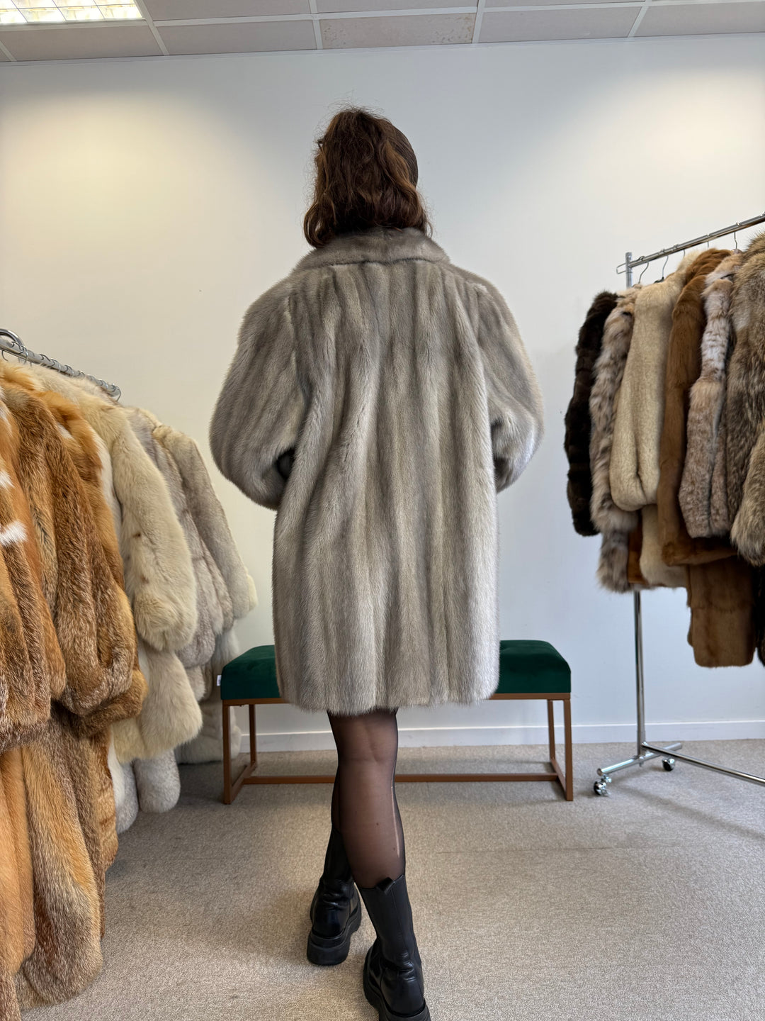 Authentic Grey Mink Fur Jacket – Elegant and Timeless Style