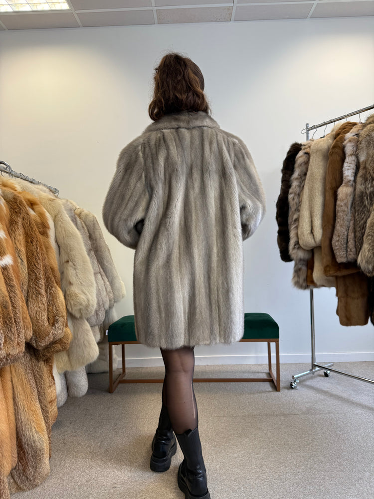 Authentic Grey Mink Fur Jacket – Elegant and Timeless Style
