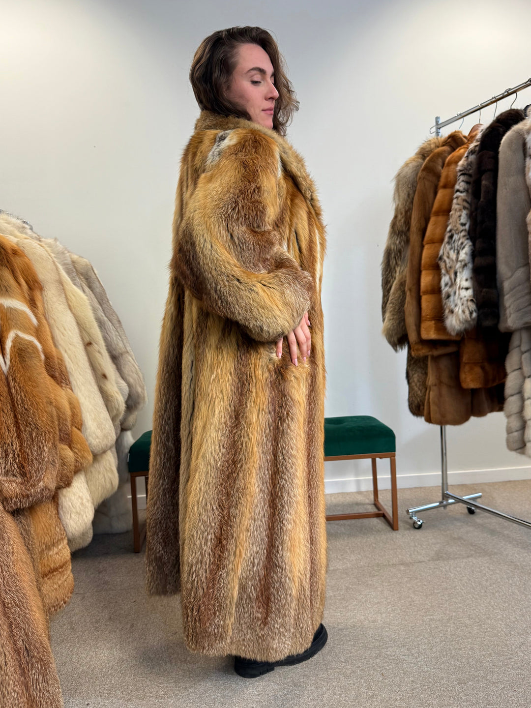 Vintage Red Fox Fur Coat, Real Fur, Rare and Elegant Design