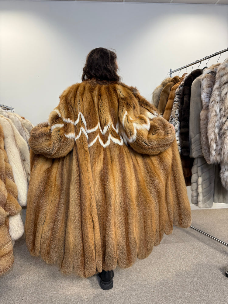Women’s Red Fox Fur Coat – Thick, Soft, and Fluffy Real Fur